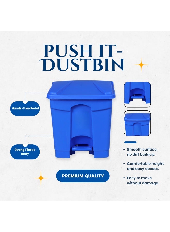 إس إن إتش سلة مهملات | سلة مهملات | سلة مهملات بدواسة قدم | سلة مهملات بغطاء دفع | سلة مهملات سهلة الدوس للمطبخ والحمام والمكتب والاستخدام الخارجي | سلة مهملات مقاومة للعوامل الجوية بغطاء محكم | حاوية قمامة بلاستيكية متينة - Image 2