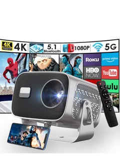 Generic 4K HD Portable Projector with WiFi6 ＆ Blutooth, Android 11, 200”Display Supported, Smart Projector Outdoor Moives ＆ Home Theater with Stand for Smartphone Laptops PC TV Stick  - Image 1