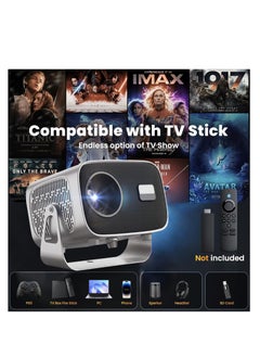 Generic 4K HD Portable Projector with WiFi6 ＆ Blutooth, Android 11, 200”Display Supported, Smart Projector Outdoor Moives ＆ Home Theater with Stand for Smartphone Laptops PC TV Stick  - Image 2