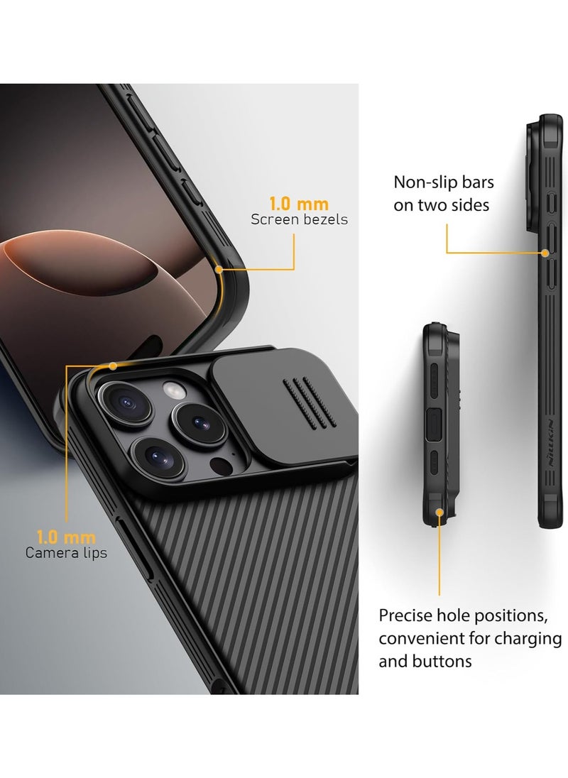 نيلكين جراب  نيلكين كام شيلد برو مع قطعه جرار لحمايه الكاميرا  لموبايل Iphone 16 Pro Max    (اسود)  - Image 3