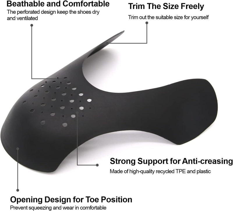 SITANSH Shoe Protectors for Air Force Anti-Wrinkle Shoes Protectors for Men's Soft Material Sneaker Guard Shoes Protector No Creases Shoes for Protection Safety Guard (1 Black & 1 White - 2 Pair) - Image 2