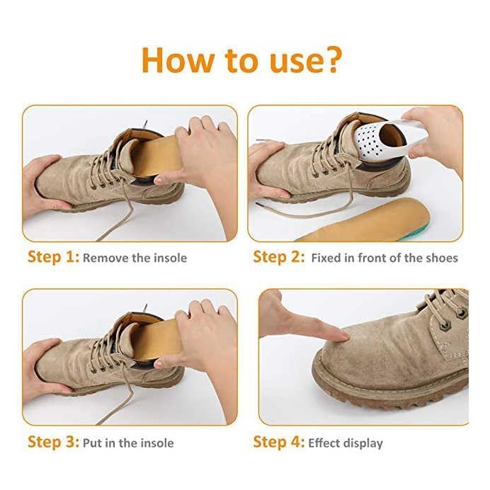 SITANSH Shoe Protectors for Air Force Anti-Wrinkle Shoes Protectors for Men's Soft Material Sneaker Guard Shoes Protector No Creases Shoes for Protection Safety Guard (1 Black & 1 White - 2 Pair) - Image 4