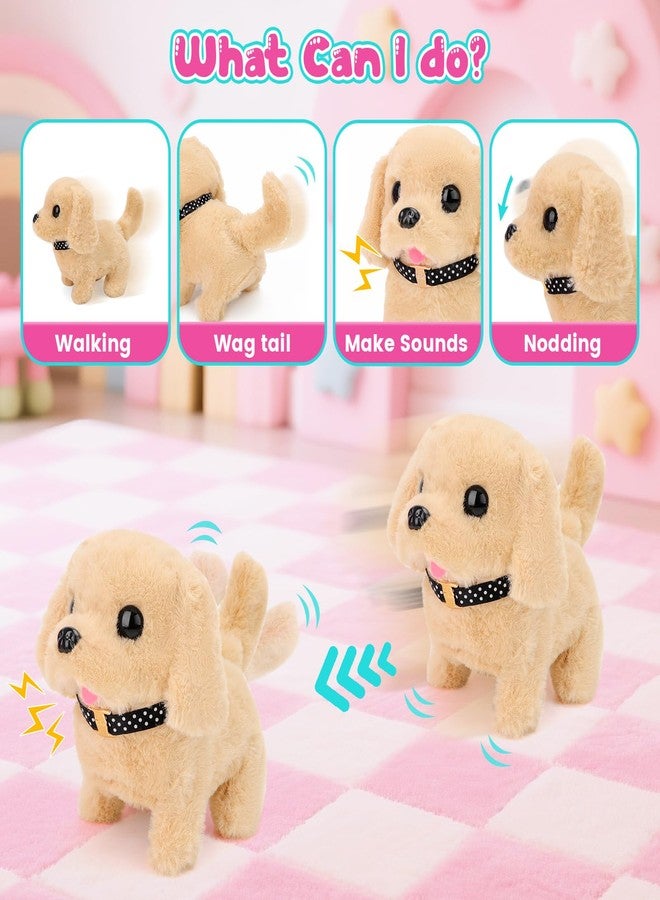 deAO Dog Toys for Kids Stuffed Dog Plush Toys with Carrier Cage,Pet Mat Pretend Play Puppy Pet Care Feeding Playset Toys Gifts for Boys Girls 3 4 5 6 Year Old - Image 5