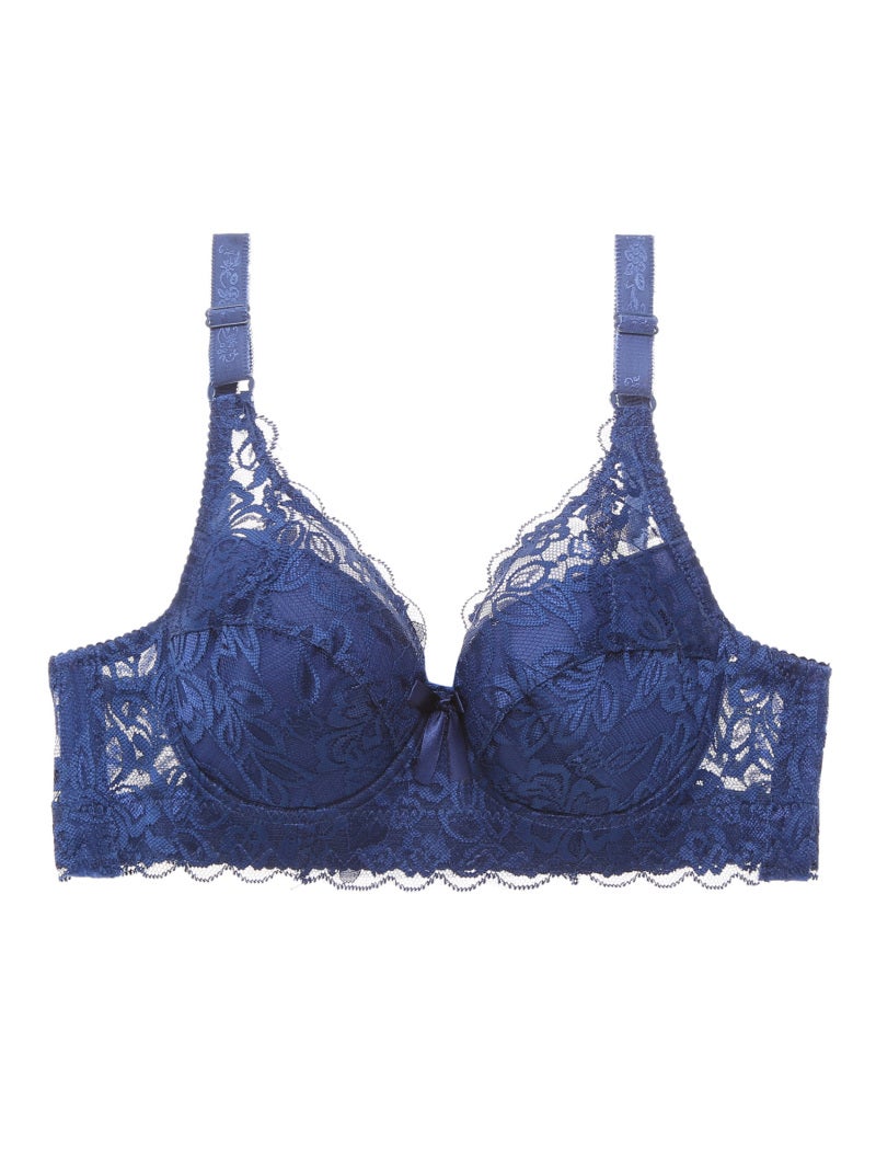 Women Lace Bra with Underwire Thin Padded Plus Size Bras - Image 1