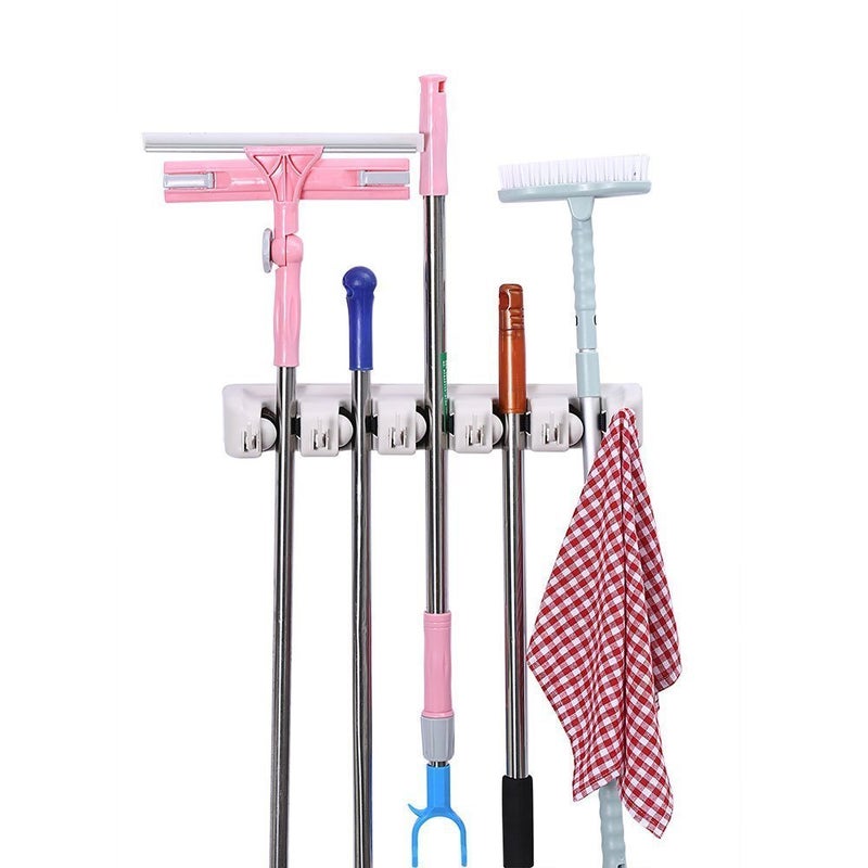 PUFFIN Mop and Broom Organiser White - Image 1