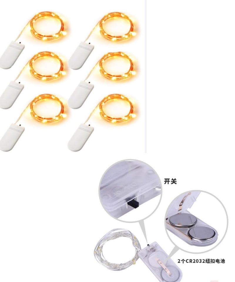 SNOOGG Pack of 6 Christmas Gift Christmas Fairy String Lights 20 Led Battery Operated Squeaky Lamp 2M Copper Wire Lights 12pcs WhiteWarm White - Image 2