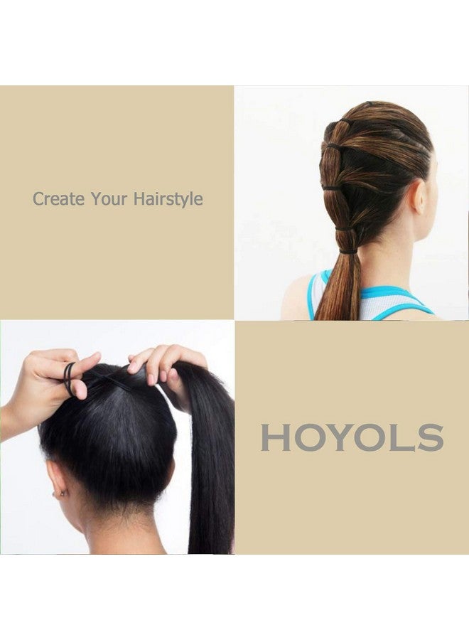 HOYOLS Seamless Hair Ties, Cotton Cloth Fabric Black Hair Bands, Soft Large Ponytail Holder For Women Hair Black Scrunchies Headbands Accessories For Women Girl 100 Pcs 1.5 Inch - Image 5