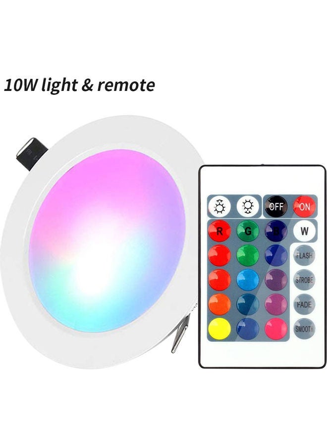 NIBEMINENT 10W LED Recessed Lighting Downlight With Ir Remote Control White 16x5x16centimeter  - Image 1