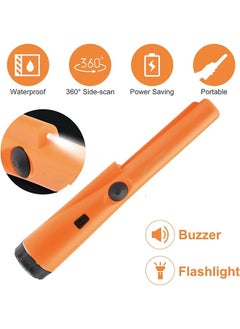 Generic Metal Detector Pinpointer, Professional Waterproof Handheld Pin Pointer Wand, Search Treasure Pinpointing Finder Probe with 9V Battery for Adults, Kids - Orange  - Image 3