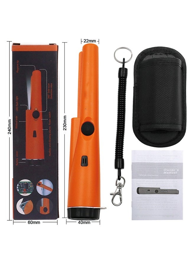Generic Metal Detector Pinpointer, Professional Waterproof Handheld Pin Pointer Wand, Search Treasure Pinpointing Finder Probe with 9V Battery for Adults, Kids - Orange  - Image 1