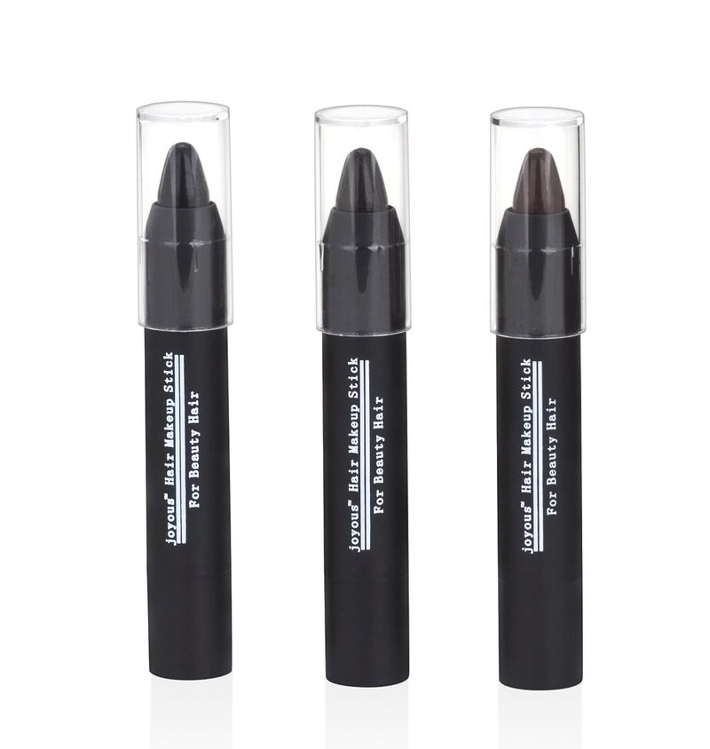 Joyous Professional Hair Chalk Pens Temporary Hair Dye, Non-toxic Hair Color, Crayon Cover White Hair Color Patch (Black-Dark Brown-Coffee), Pack of 3 - Image 2
