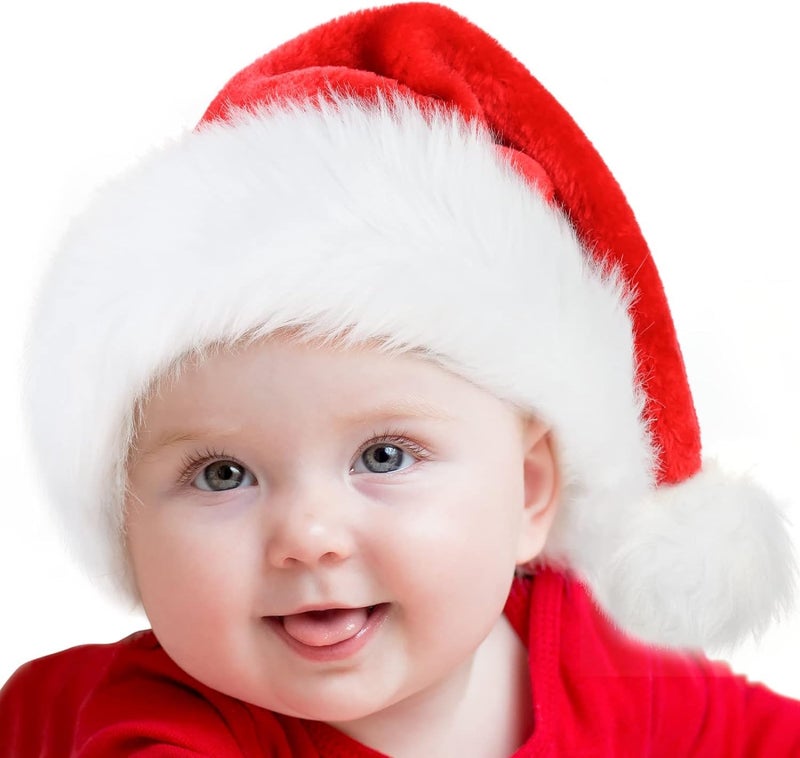 brown leaf brown leaf Merry Christmas Christmas Party Accessories Santa Cap For Kids Deluxe Soft Cloth Santa Hats For Christmas Party Props - Image 1