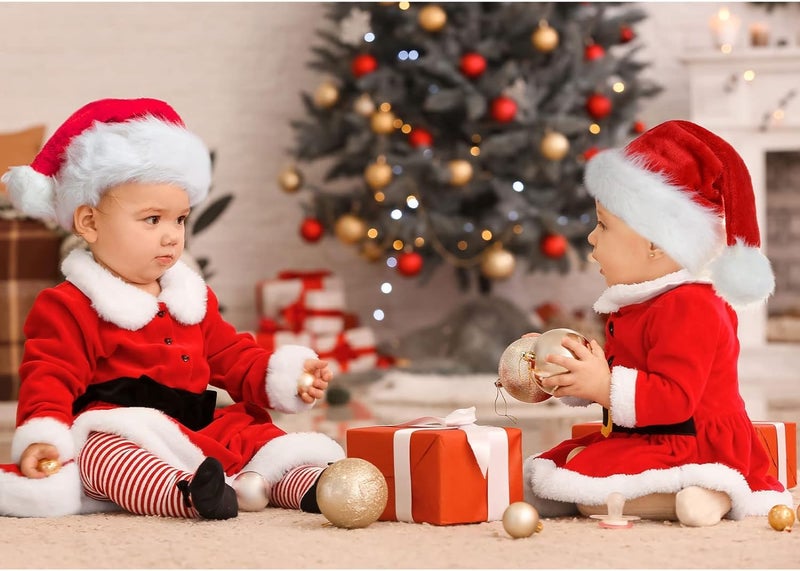 brown leaf brown leaf Merry Christmas Christmas Party Accessories Santa Cap For Kids Deluxe Soft Cloth Santa Hats For Christmas Party Props - Image 5