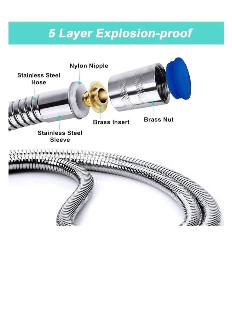 QUALITY 120cm Flexible Stainless Steel Shower Hose Pipe with One Year Guarantee – High Quality Water Flow Pipe for Handheld Shower Head  - Image 2