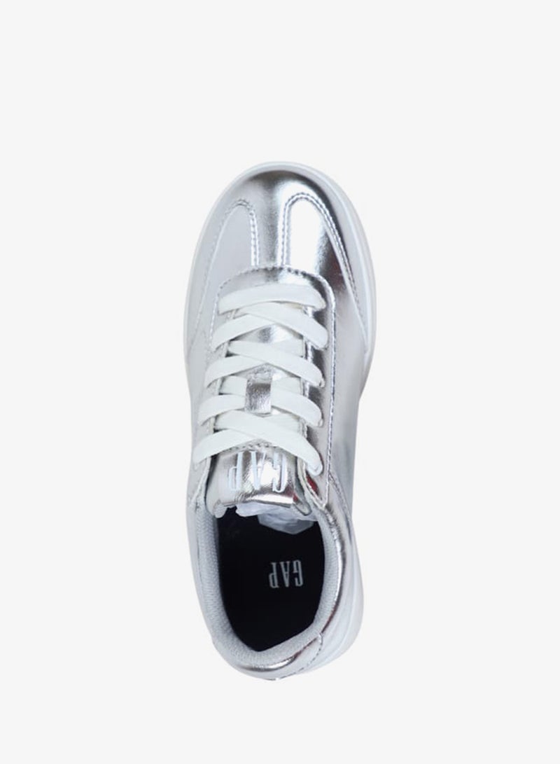 GAP Girls' Metallic Sneakers with Lace-Up Closure - SEATTLE - Image 4