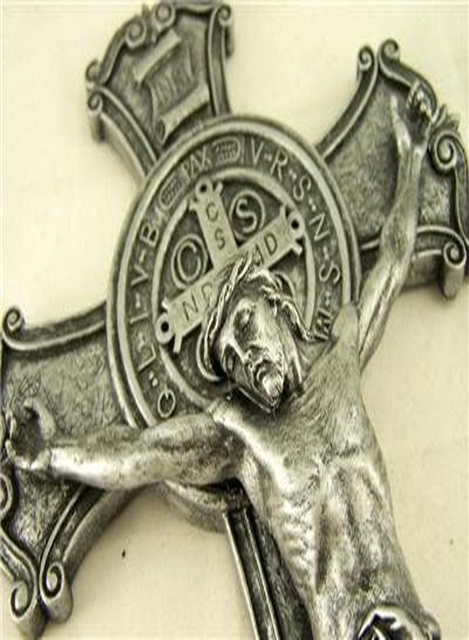 Roman Joseph's Studio by Roman, Cross and Crucifix Collection, 10.25"H ST BENEDICT SILVER, Home Décor, Devout Gift, Prayerful Inspiration (1x6x10) - Image 5