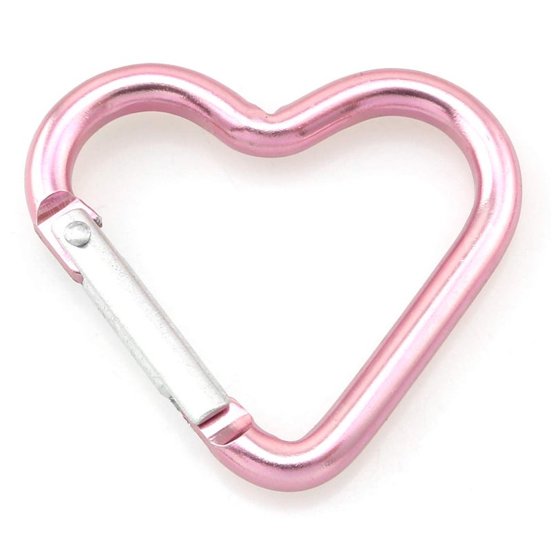 Lind Kitchen 10pcs Heart-Shaped Aluminum Snap Hook Clip Key Holder, Keychain Clip (Light Pink) - Image 3