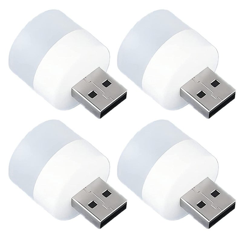 Stewit Plug-in Mini USB LED Night Light - Flexible Ambient Portable Bulb for Car, Indoor, Outdoor, Reading, Sleep (4 pcs, White, Pack of 1) - Image 4