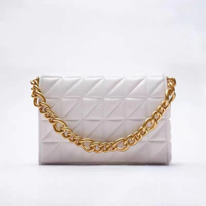 Z Family Bag New Product Small Fragrant Style Quilted Crossbody Thick Chain Large Capacity Embroidered Women'S Bag Versatile Armpit Square Bag - Image 1