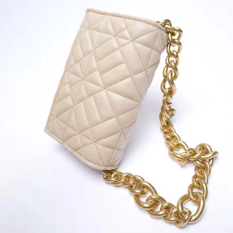 Z Family Bag New Product Small Fragrant Style Quilted Crossbody Thick Chain Large Capacity Embroidered Women'S Bag Versatile Armpit Square Bag - Image 4