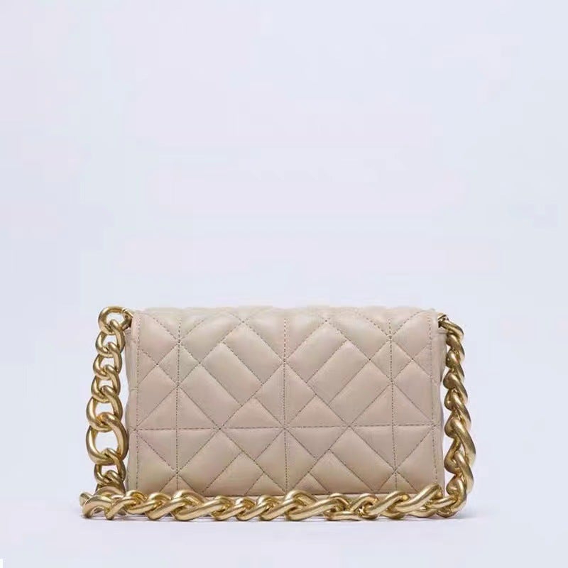 Z Family Bag New Product Small Fragrant Style Quilted Crossbody Thick Chain Large Capacity Embroidered Women'S Bag Versatile Armpit Square Bag - Image 2