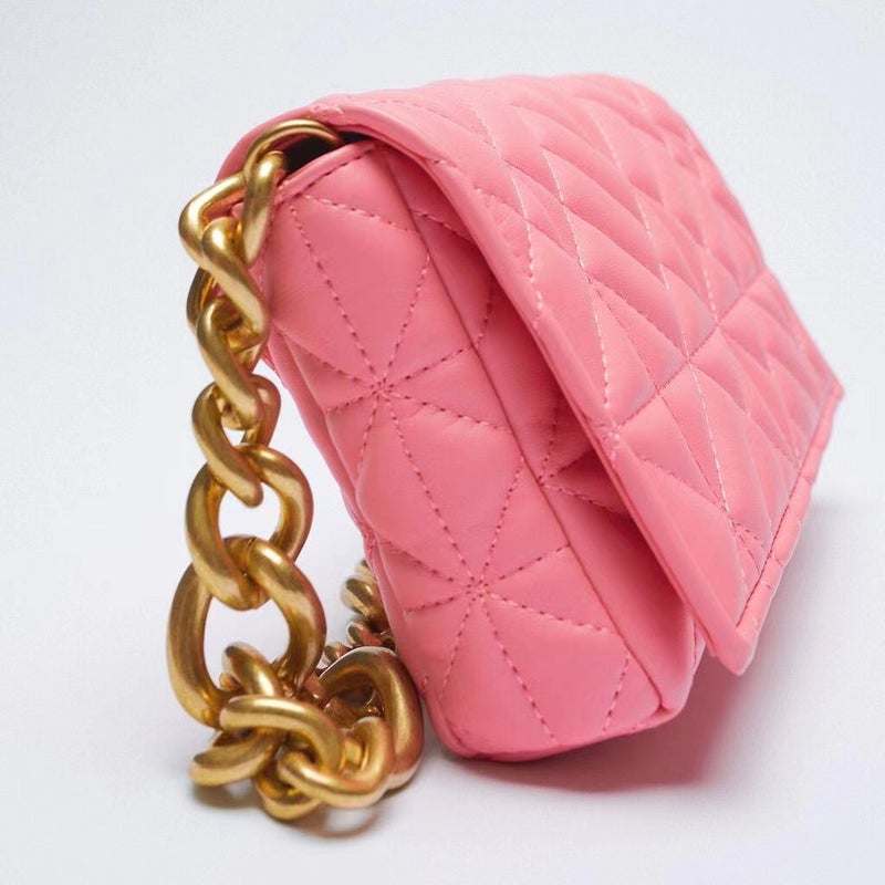 Z Family Bag New Product Small Fragrant Style Quilted Crossbody Thick Chain Large Capacity Embroidered Women'S Bag Versatile Armpit Square Bag - Image 5