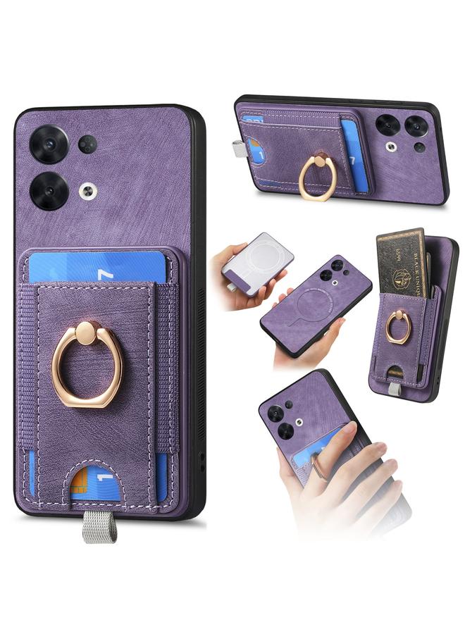 اس-توب جراب هاتف جلدي لهاتف OPPO Reno8 Pro 5G بتصميم كلاسيكي مع حقيبة بطاقات مغناطيسية قابلة للفصل - Image 1