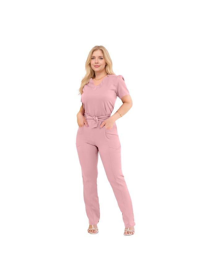 NIBEMINENT Short Sleeve Straight Pants Hospital Work Clothes Beauty Salon Women's Nurse Suit Hand Washing Clothes - Image 2