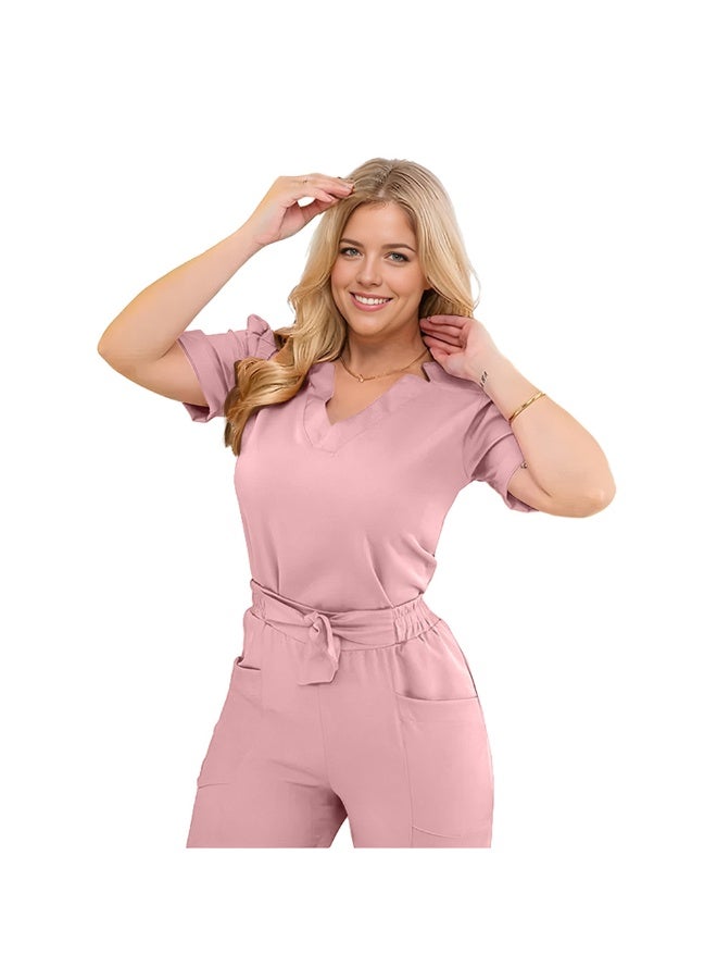 NIBEMINENT Short Sleeve Straight Pants Hospital Work Clothes Beauty Salon Women's Nurse Suit Hand Washing Clothes - Image 1