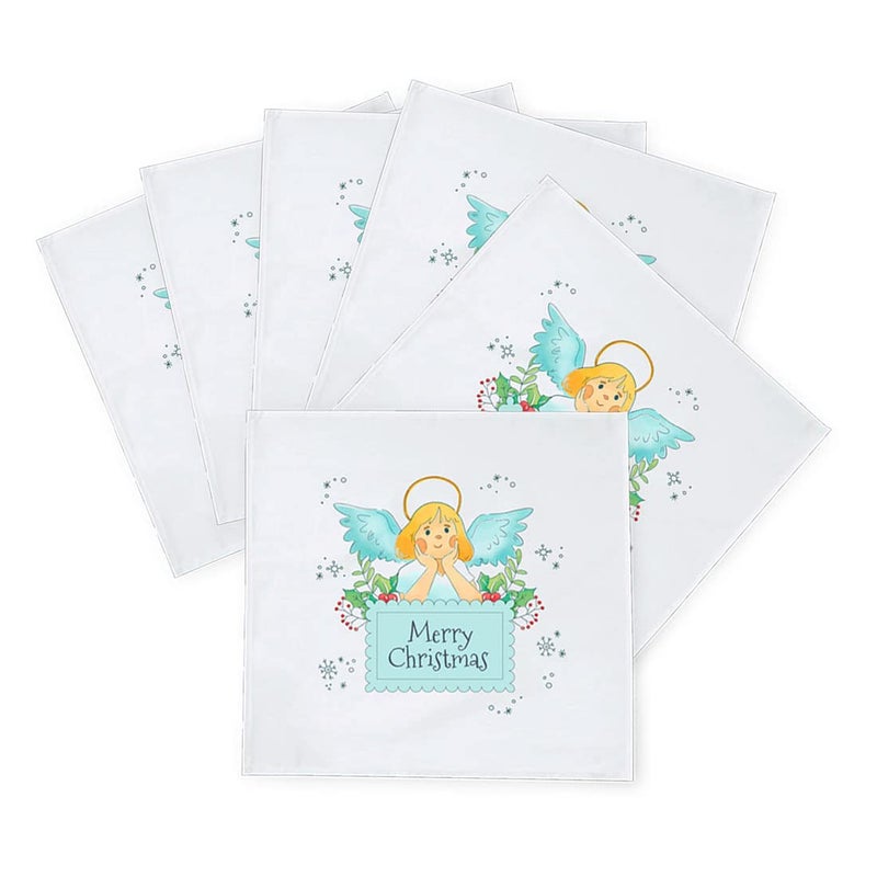 Khakee 6 Pcs Christmas Theme Silk Table Napkins 10x 10 for Xmas Decoration Christmas OrnamentsChristmas Giftxmas21407 - Image 2