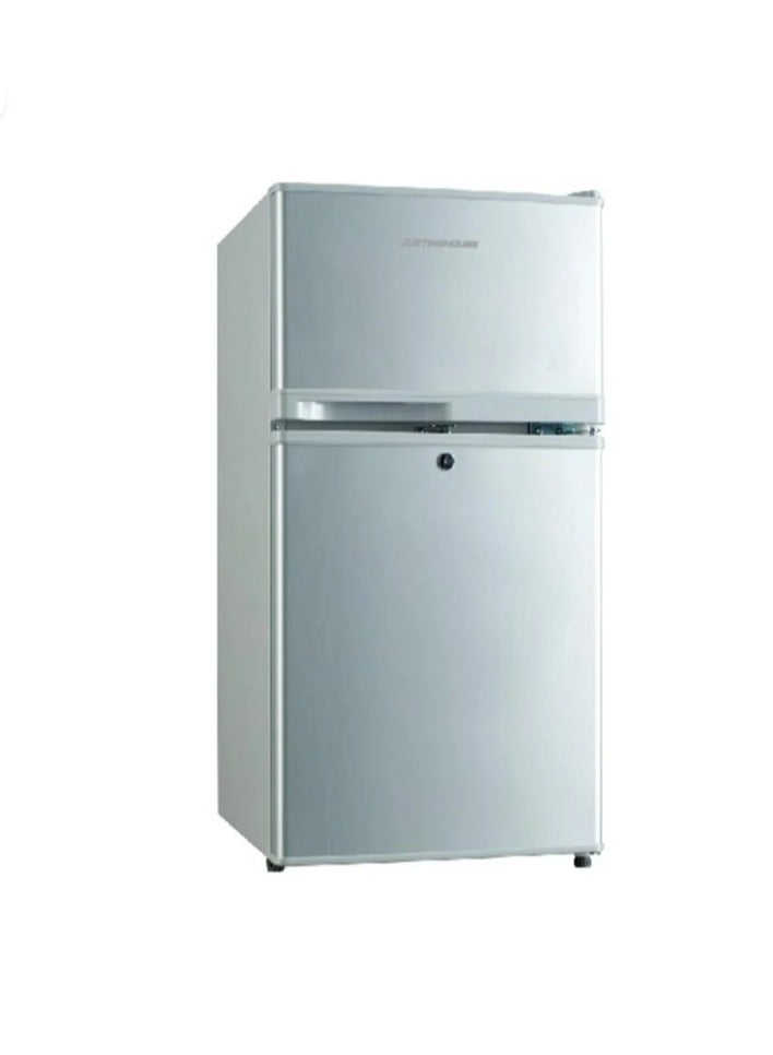 Justinghouse Double Door Refrigerator, 80 Liter, 2.8 Feet, Silver - JSRF-89D - Image 1