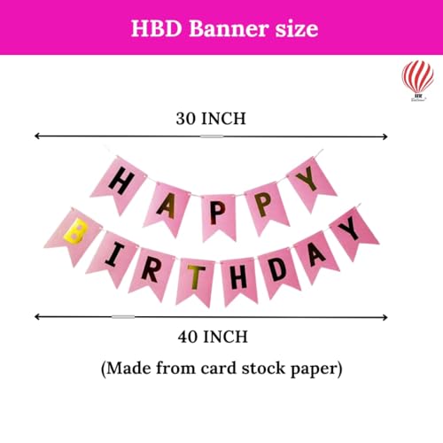 HK Balloons 85 Pcs 1St Birthday Decoration Item Set for Birthday Decoration / Birthday Party Supplies Pink Themed Birthday Celebration Kit For Kids Girl - Image 3
