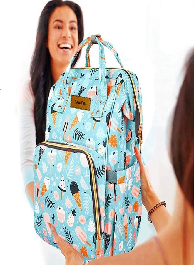 Laee cute baby Diaper Bag for Mothers | Spacious Waterproof Backpack with Multiple Pockets to Easily Organise Baby Essentials, Various Sized Pockets (i cream) - Image 4