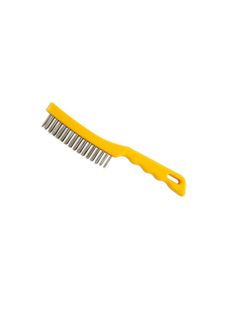 Steel wire brush with handle for cleaning and polishing hard or metal equipment Yellow - Image 2