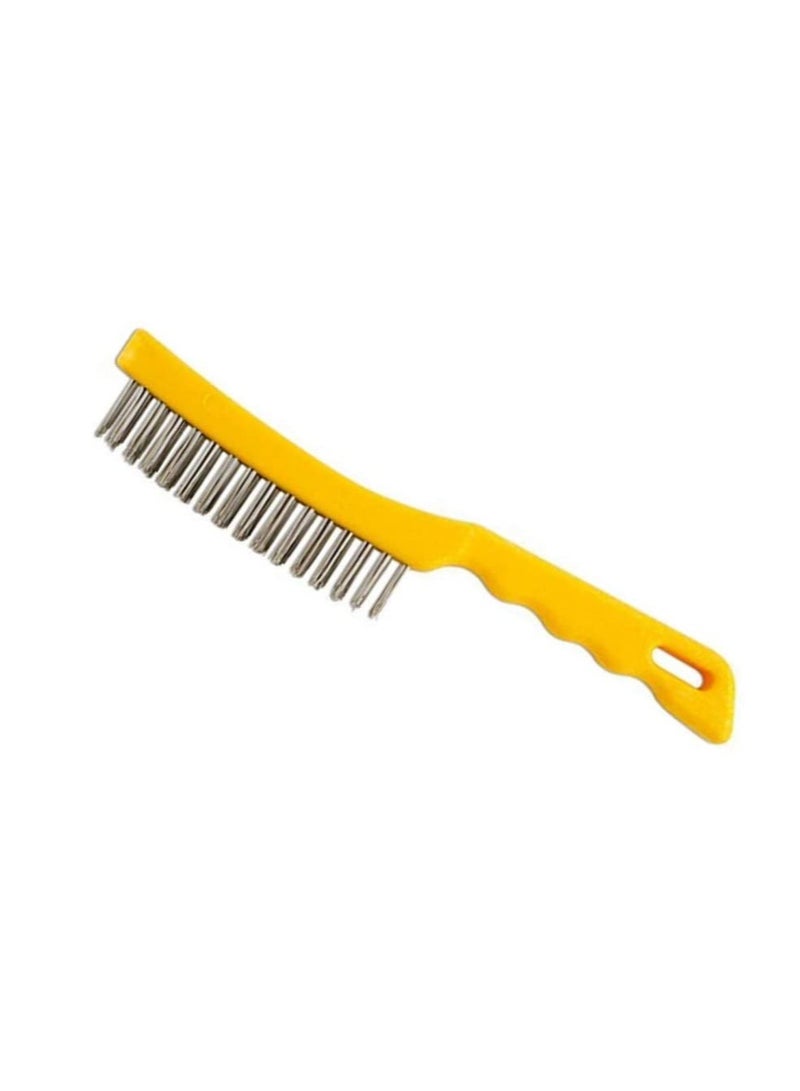 Steel wire brush with handle for cleaning and polishing hard or metal equipment Yellow - Image 1