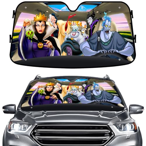 GENANY Villain Character Windshield Sun Shade for Car SUV Truck (55x30 Inches), Sun Shade Windshield, Shades for Front Windows, Horror Sunshade for Car Windshield, Protector Blocks UV - Image 1