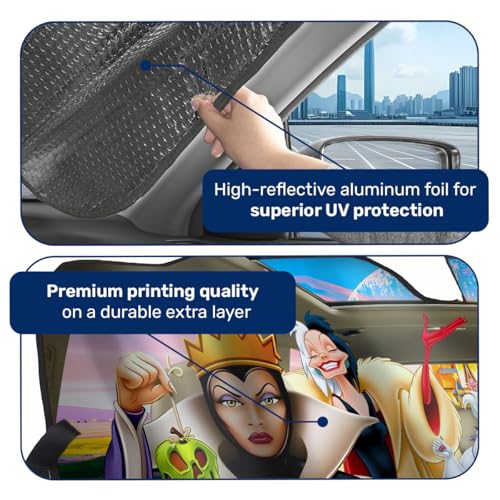 GENANY Villain Character Windshield Sun Shade for Car SUV Truck (55x30 Inches), Sun Shade Windshield, Shades for Front Windows, Horror Sunshade for Car Windshield, Protector Blocks UV - Image 4
