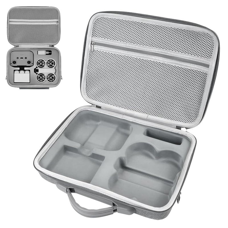 Sounce Hard Shell Carrying Case for Neo Drone – Premium PU Travel Storage Bag Compatible with Neo Drone, RC-N3 Remote Controller, Neo Intelligent Flight Batteries, Grey - Image 1