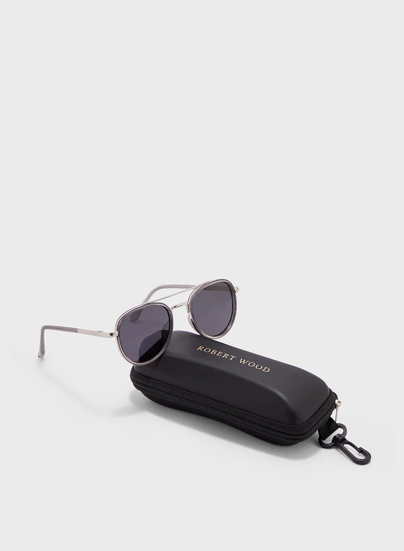 Robert Wood Polarized Lens With Spring Arms Aviator Sunglasses