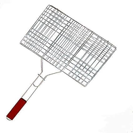 NOBILEA NOBILEA Stainless Steel BBQ Barbeque Fish Grill Net Basket Standard Silver  - Image 1
