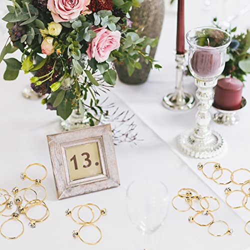 Whaline 36 Packs Diamond Engagement Rings Adjustable Bridal Shower Game Rings for Wedding Table Decorations, Party Supply, Favor Accents, Cupcake Toppers - Image 4