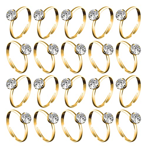 Whaline 36 Packs Diamond Engagement Rings Adjustable Bridal Shower Game Rings for Wedding Table Decorations, Party Supply, Favor Accents, Cupcake Toppers - Image 1