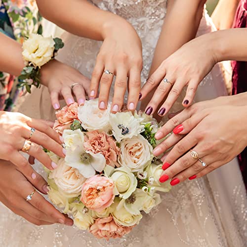 Whaline 36 Packs Diamond Engagement Rings Adjustable Bridal Shower Game Rings for Wedding Table Decorations, Party Supply, Favor Accents, Cupcake Toppers - Image 5