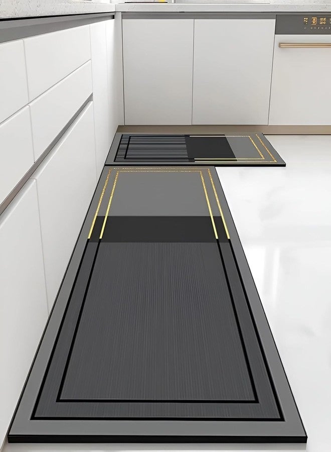proxin Rubber Kitchen Mats for Floor Set of 2 Pcs | Non-Skid, Soft Absorbent Rugs for Kitchen, Laundry, and Hallway | 118x38cm, 38x58cm (Color 1) - Image 1
