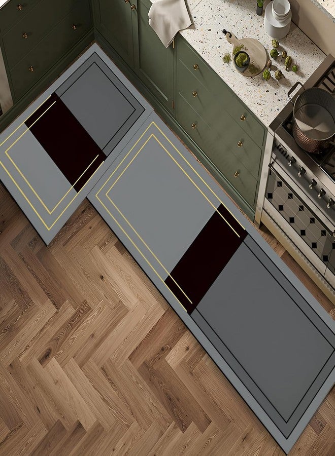 proxin Rubber Kitchen Mats for Floor Set of 2 Pcs | Non-Skid, Soft Absorbent Rugs for Kitchen, Laundry, and Hallway | 118x38cm, 38x58cm (Color 1) - Image 5