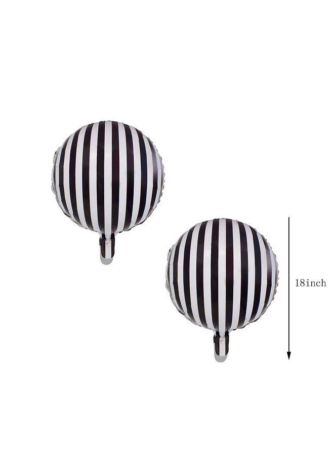 RS 10 Pcs Black And White Striped Aluminum Balloons Decoration Foil Mylar Balloons For Birthday Party Baby Shower Halloween Ceremonies Holiday Parties Decoration Supplies - Image 3