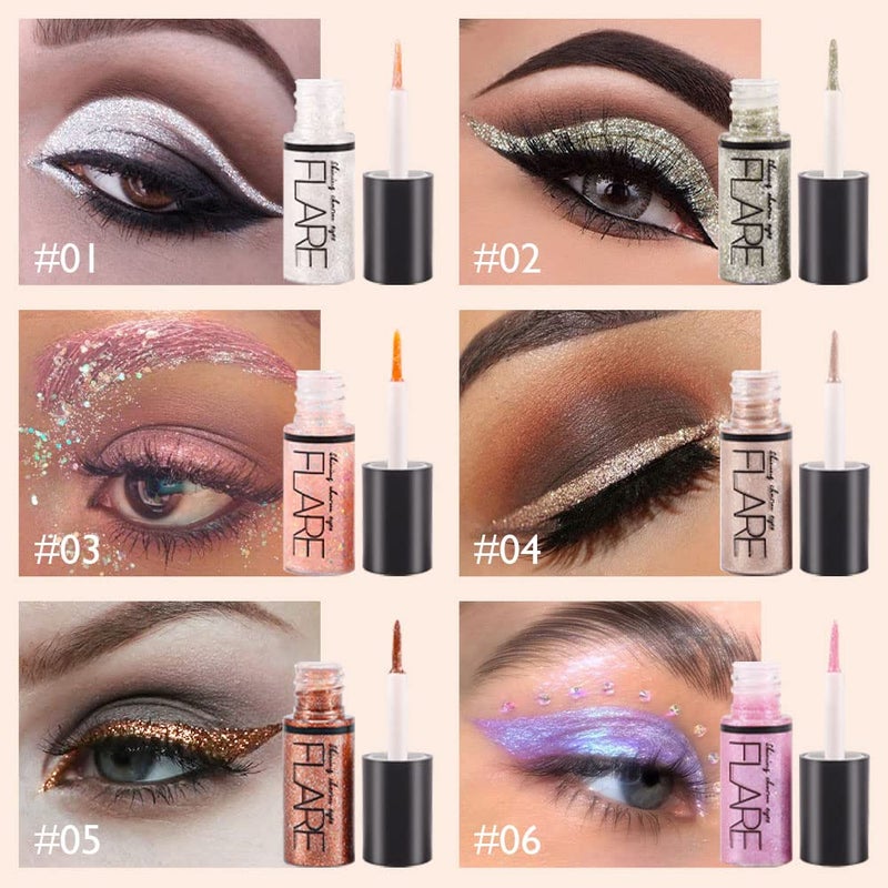 SUAKE 10Pcs Colorful Liquid Glitter Eyeshadow & Eyeliner Sticks Kit – Korean Shimmer Metallic Eye Makeup, Quick-Drying & Waterproof - Image 4