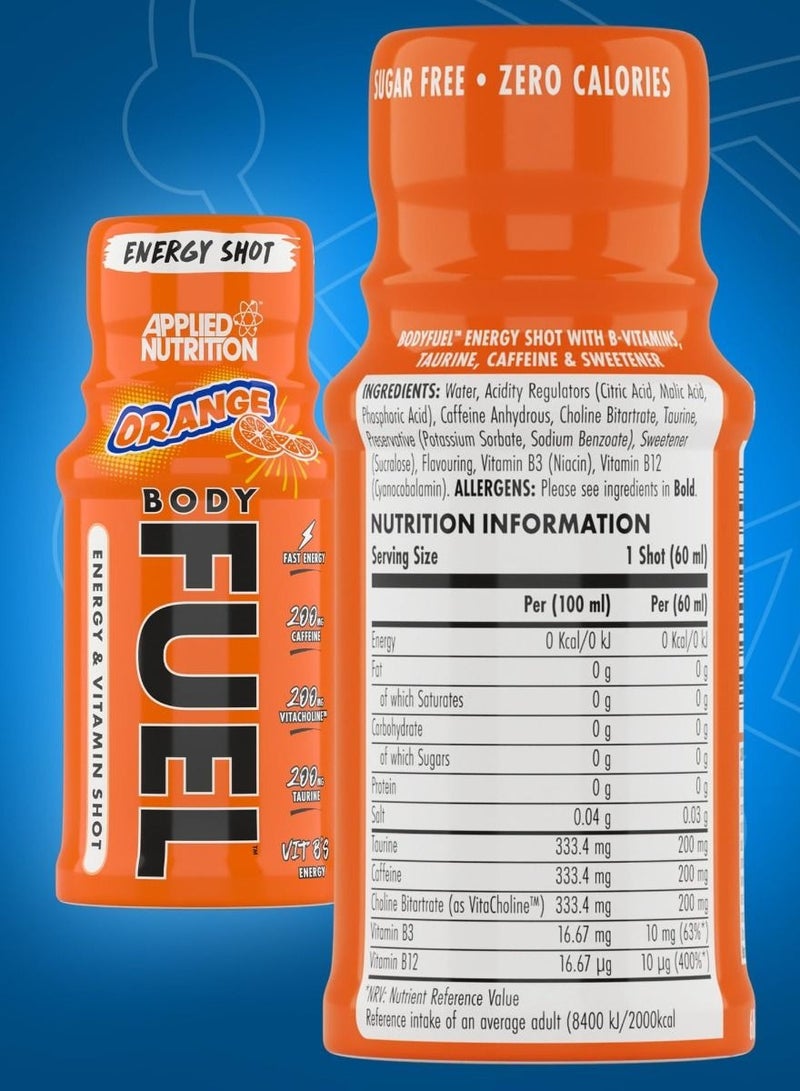 Applied Nutrition Body Fuel Energy Shot Orange flavor 60ml - Image 2