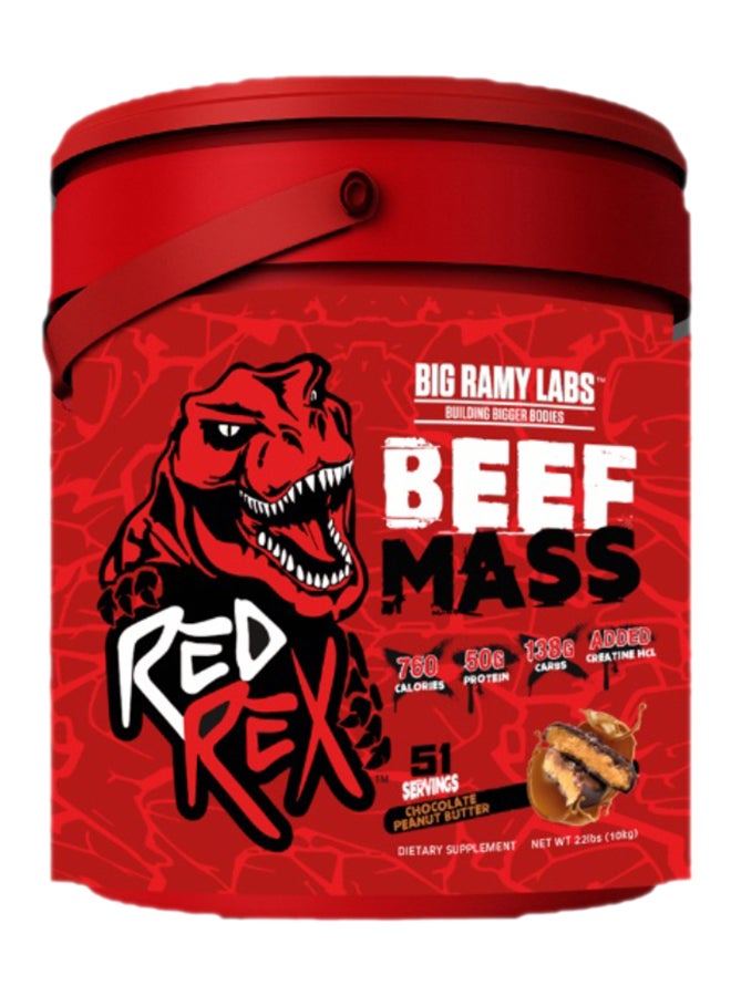 Beef Mass Gainer Powder - Chocolate Peanut Butter Flavor - 22lb (9.97kg) - for Muscle Growth & Recovery