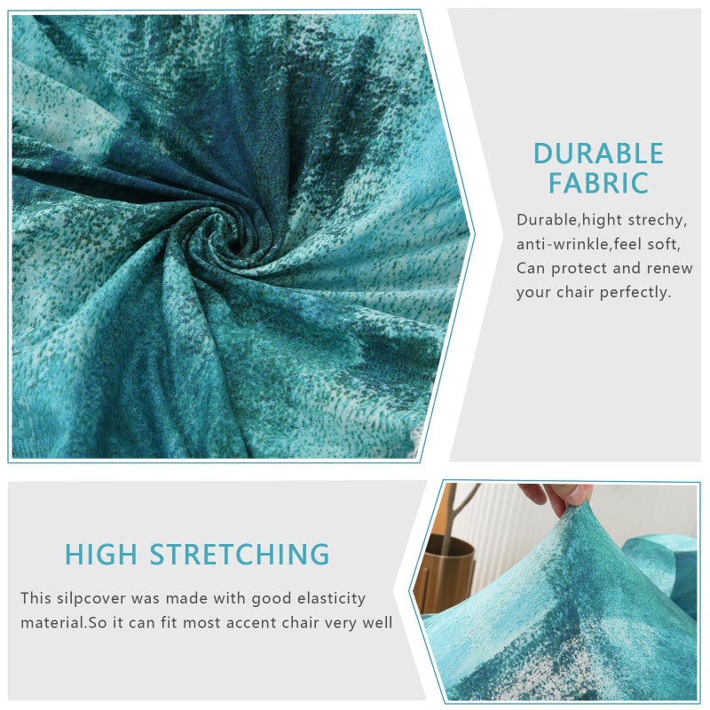 Iauddy Armless Accent Slipper Chair Cover Slipcover,Stretch Spandex Jacquard Fabric Small Checks,Non-Slip Sofa Couch Cover Furniture Protector (Turquoise, 1) - Image 3